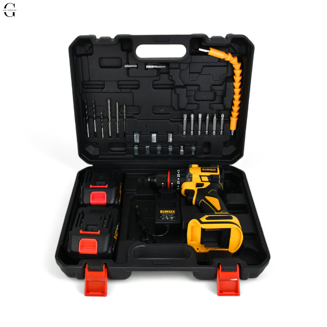 Шуруповерт DeWALT 24V Бесщеточный + 2 АКБ 10Ah + Металлический патрон + Набор инструментов